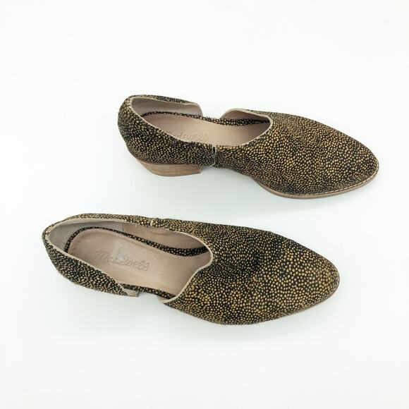 Madewell The Lucie Shoe Calf Hair Size 7.5 Cut Out Boot Mule Leopard Print - Picture 2 of 11